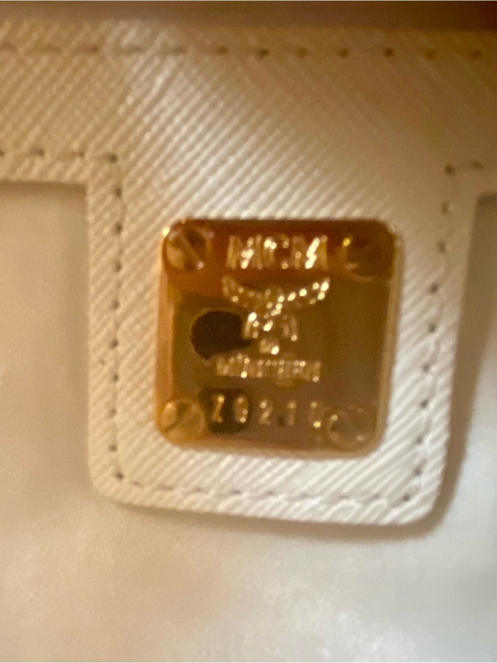 Authentic MCM Ivory Leather Boston Tote / Crossbody with Gold Hardware & Chain - Picture 2 of 16